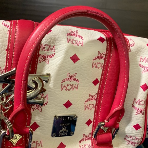 MCM pink and White Boston. - Picture 3 of 4